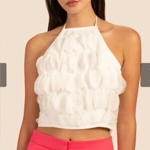 Trina Turk NWT Lara Halter in white chiffon - size 8
